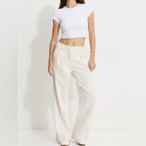 Dynamite Wide-Leg Cream Trousers